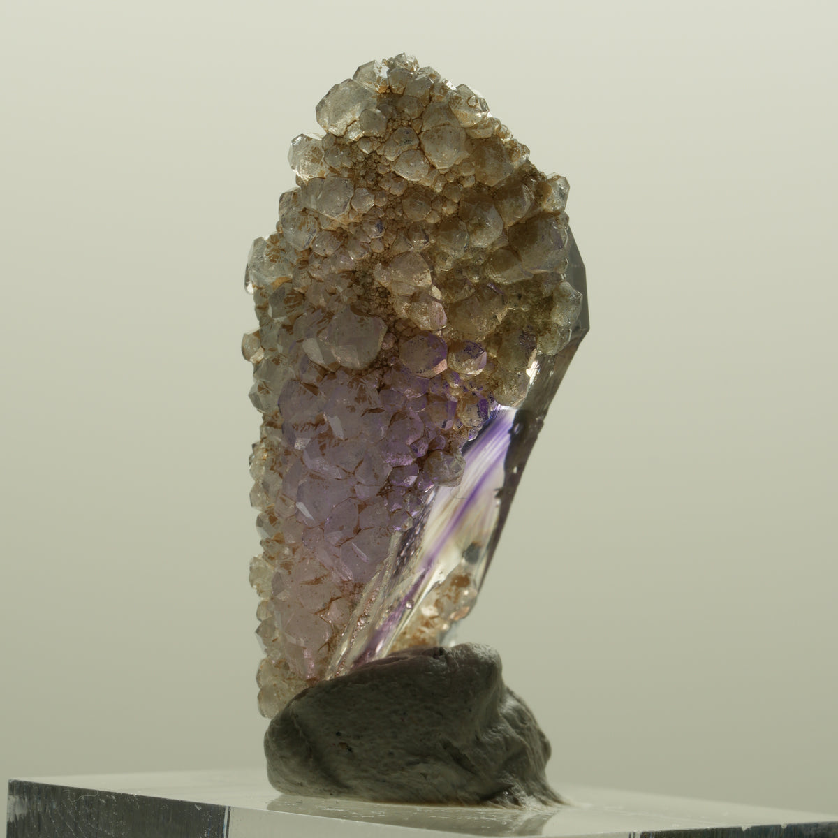 Harlekin Phantom Amethyst mit Analcim Streep Mine, Namibia 38*17*14mm #15087
