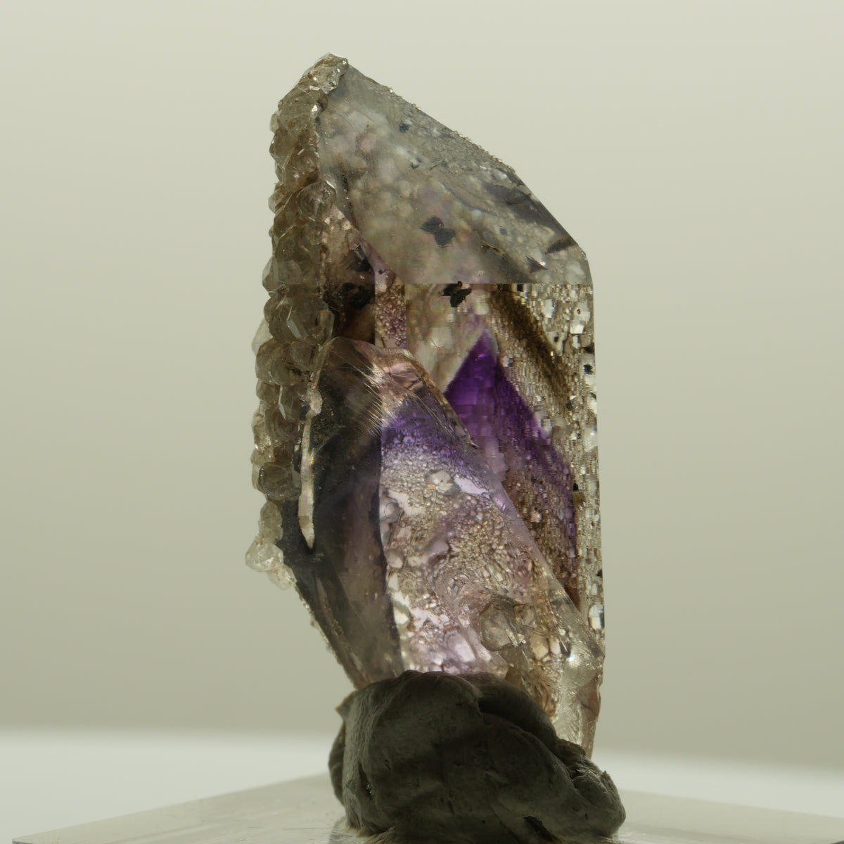 Harlekin Phantom Amethyst mit Analcim Streep Mine, Namibia 38*17*14mm #15087