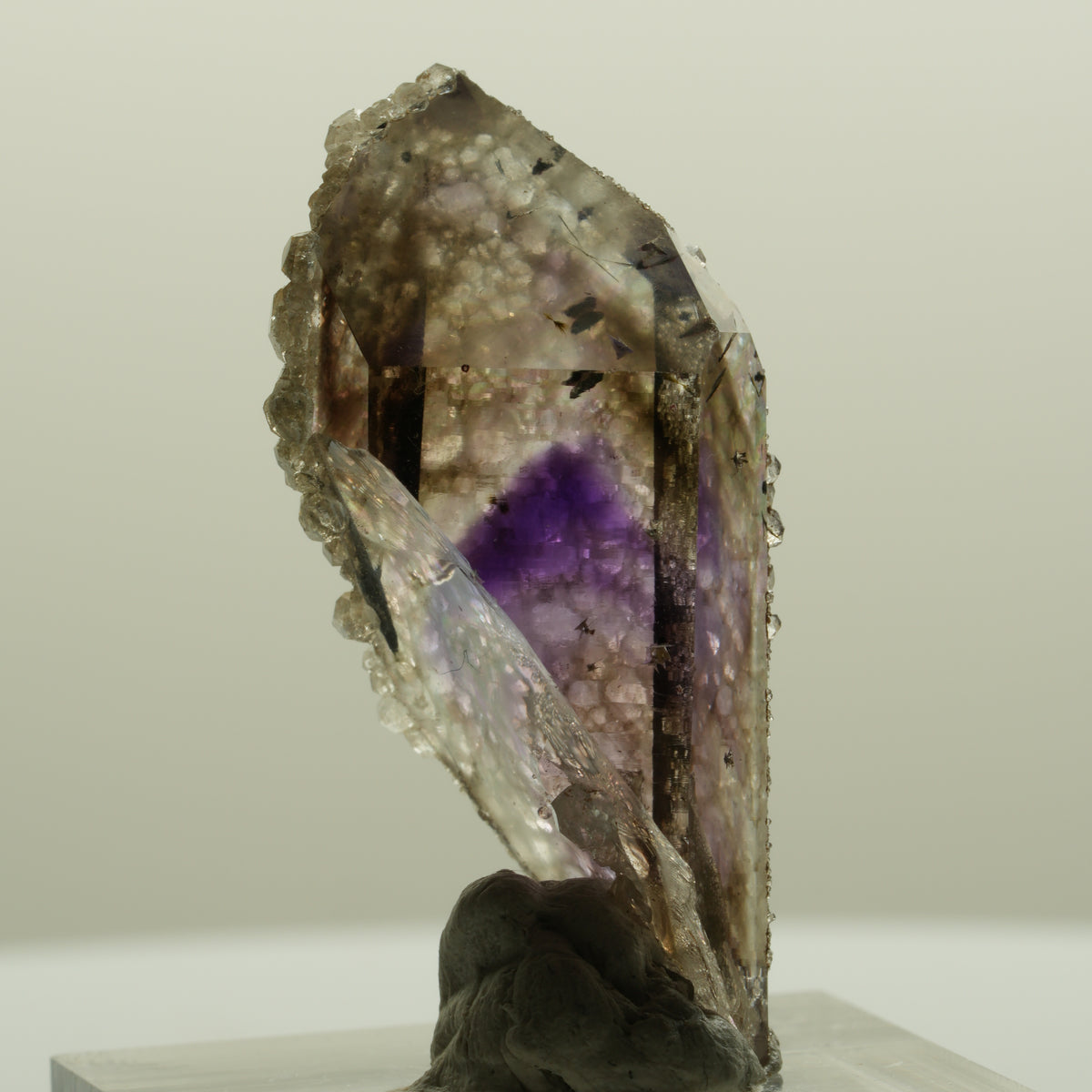 Harlekin Phantom Amethyst mit Analcim Streep Mine, Namibia 38*17*14mm #15087