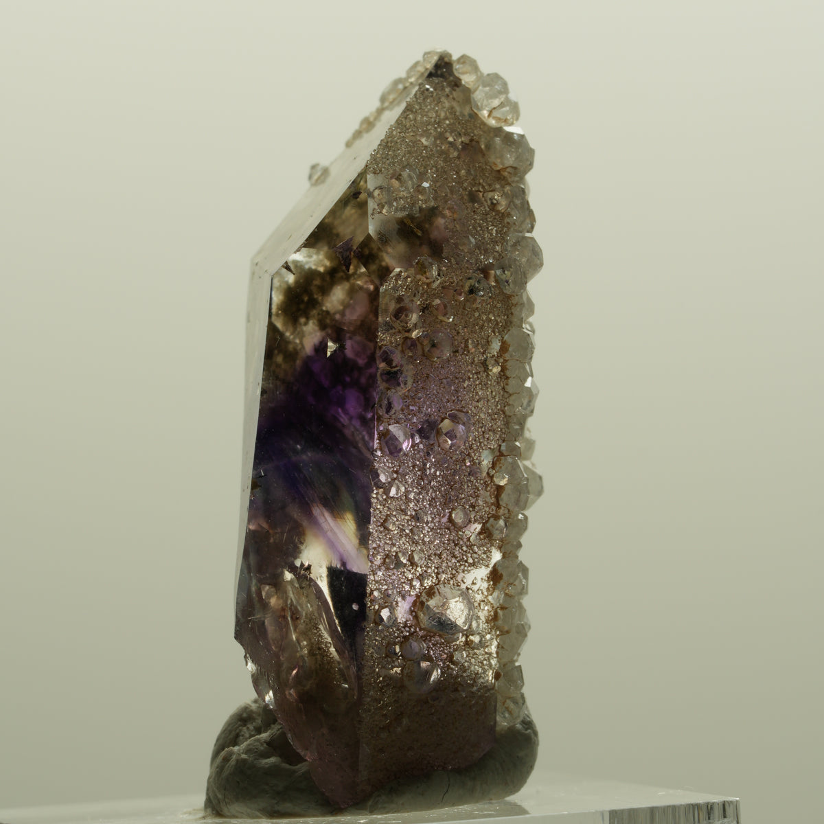 Harlekin Phantom Amethyst mit Analcim Streep Mine, Namibia 38*17*14mm #15087