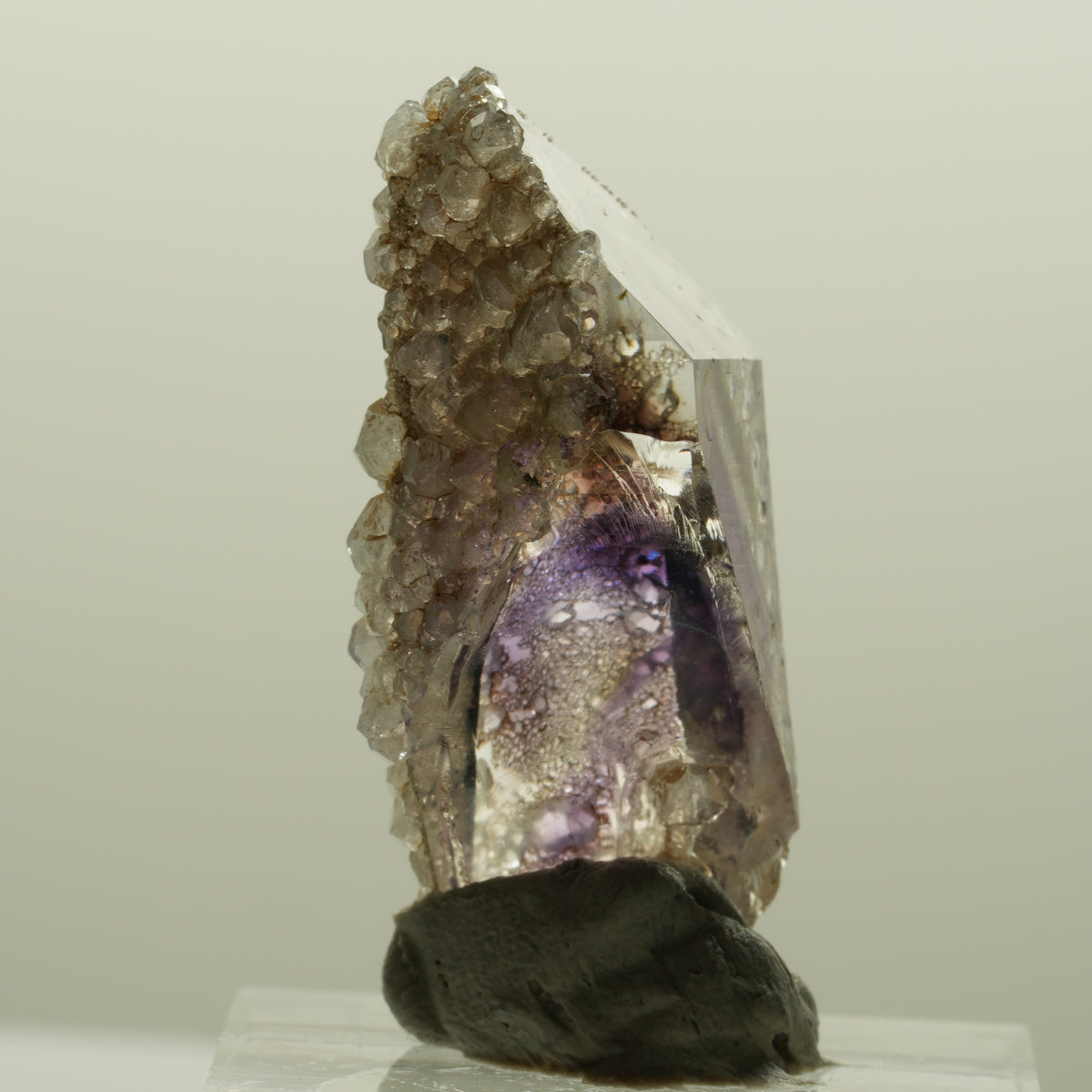 Harlekin Phantom Amethyst mit Analcim Streep Mine, Namibia 38*17*14mm #15087
