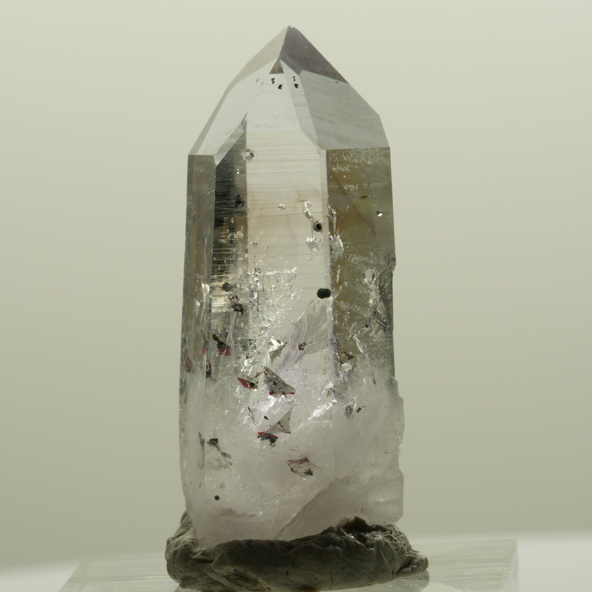 Harlekin Lemurian Phantom Amethyst mit Analcim Streep Mine, Namibia 35*14*13mm #15088