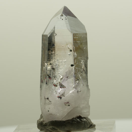 Harlekin Lemurian Phantom Amethyst mit Analcim Streep Mine, Namibia 35*14*13mm #15088