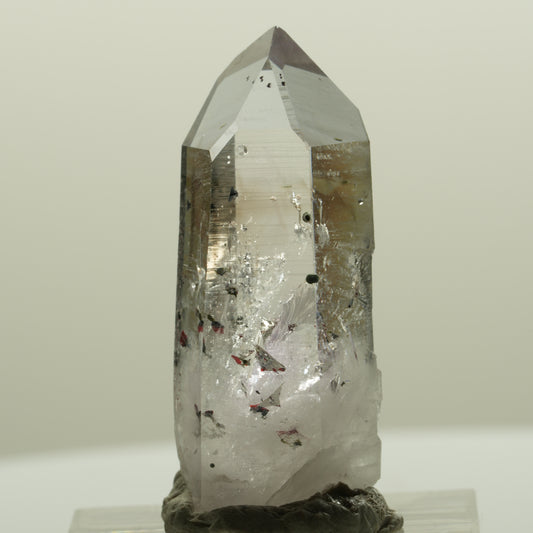 Harlekin Lemurian Phantom Amethyst mit Analcim Streep Mine, Namibia 35*14*13mm #15088