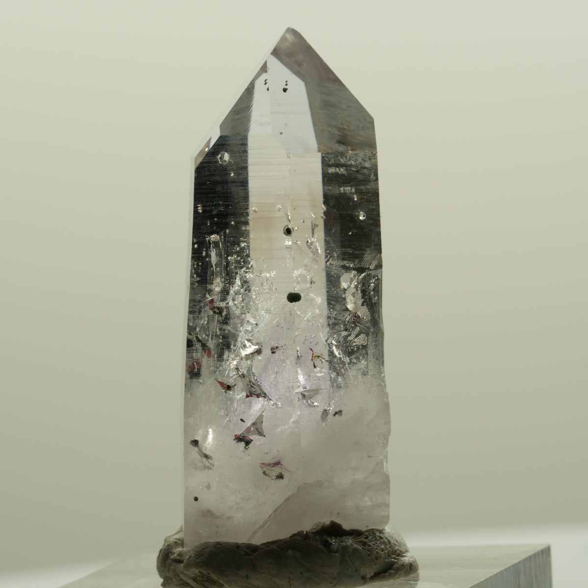 Harlekin Lemurian Phantom Amethyst mit Analcim Streep Mine, Namibia 35*14*13mm #15088