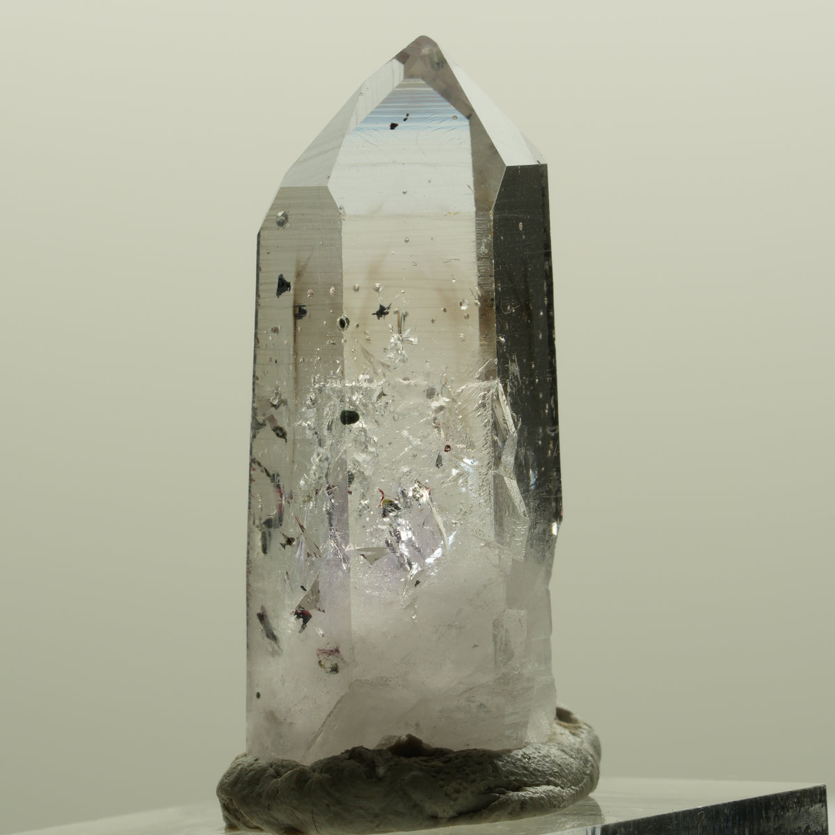 Harlekin Lemurian Phantom Amethyst mit Analcim Streep Mine, Namibia 35*14*13mm #15088