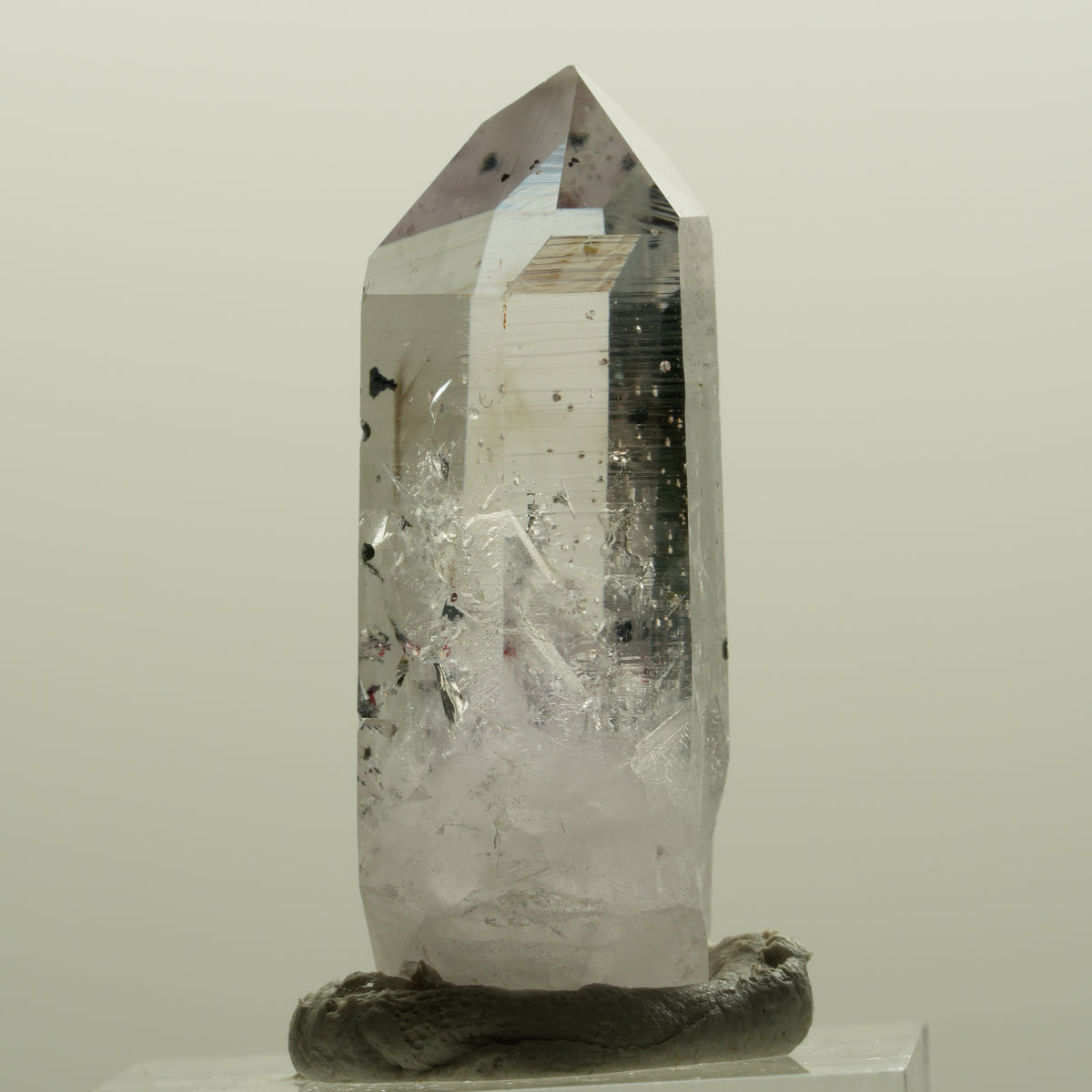 Harlekin Lemurian Phantom Amethyst mit Analcim Streep Mine, Namibia 35*14*13mm #15088