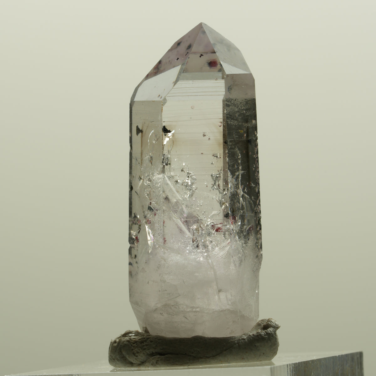 Harlekin Lemurian Phantom Amethyst mit Analcim Streep Mine, Namibia 35*14*13mm #15088