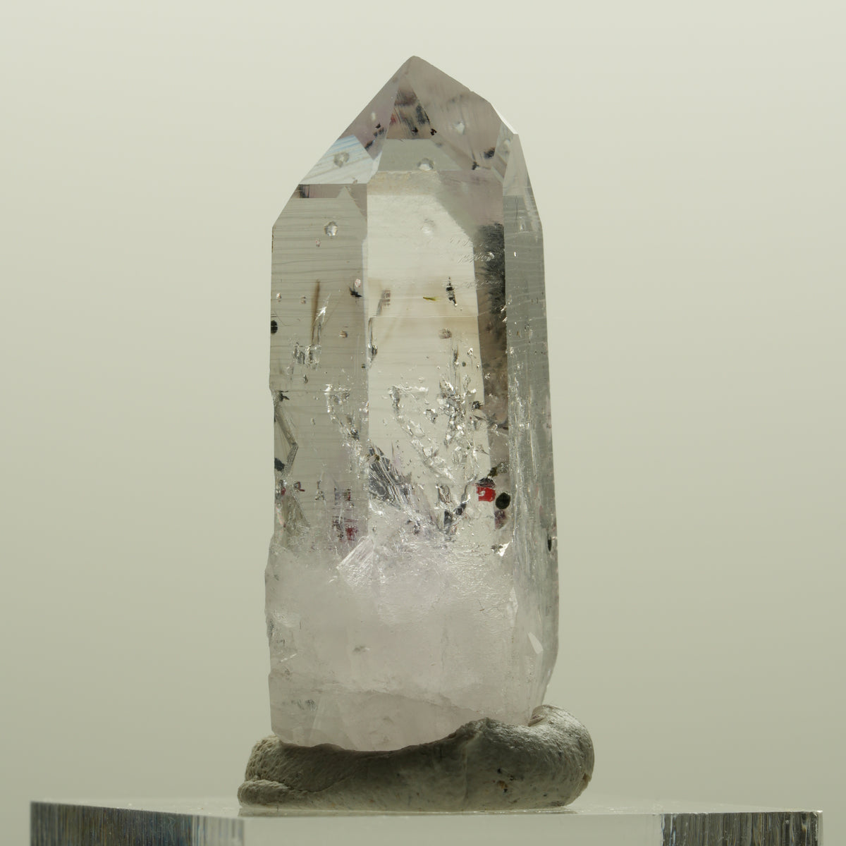 Harlekin Lemurian Phantom Amethyst mit Analcim Streep Mine, Namibia 35*14*13mm #15088