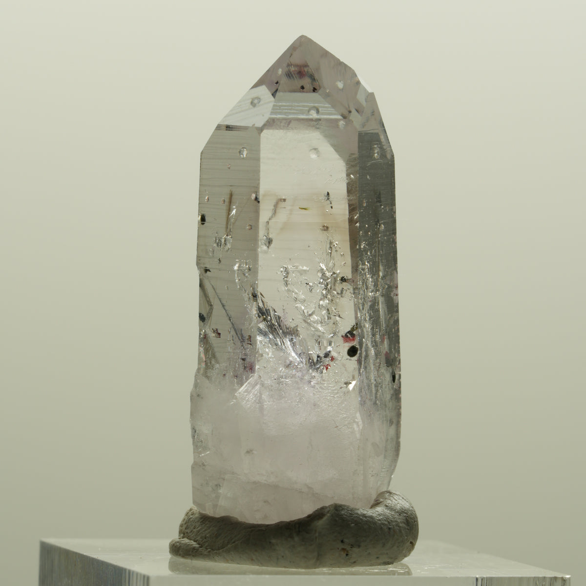 Harlekin Lemurian Phantom Amethyst mit Analcim Streep Mine, Namibia 35*14*13mm #15088