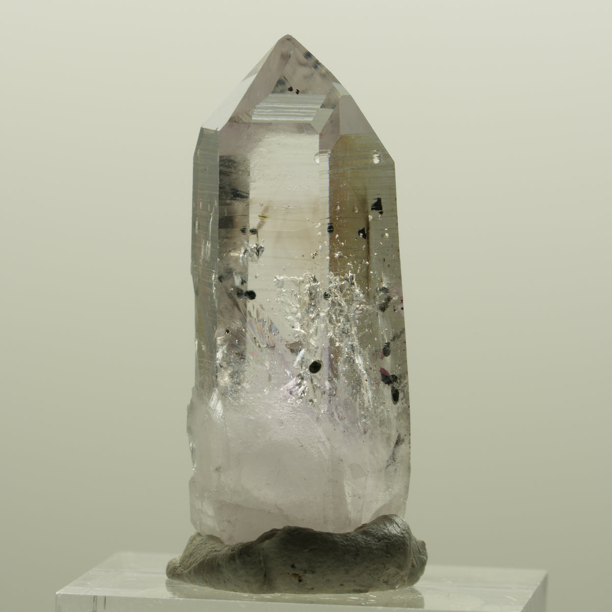 Harlekin Lemurian Phantom Amethyst mit Analcim Streep Mine, Namibia 35*14*13mm #15088