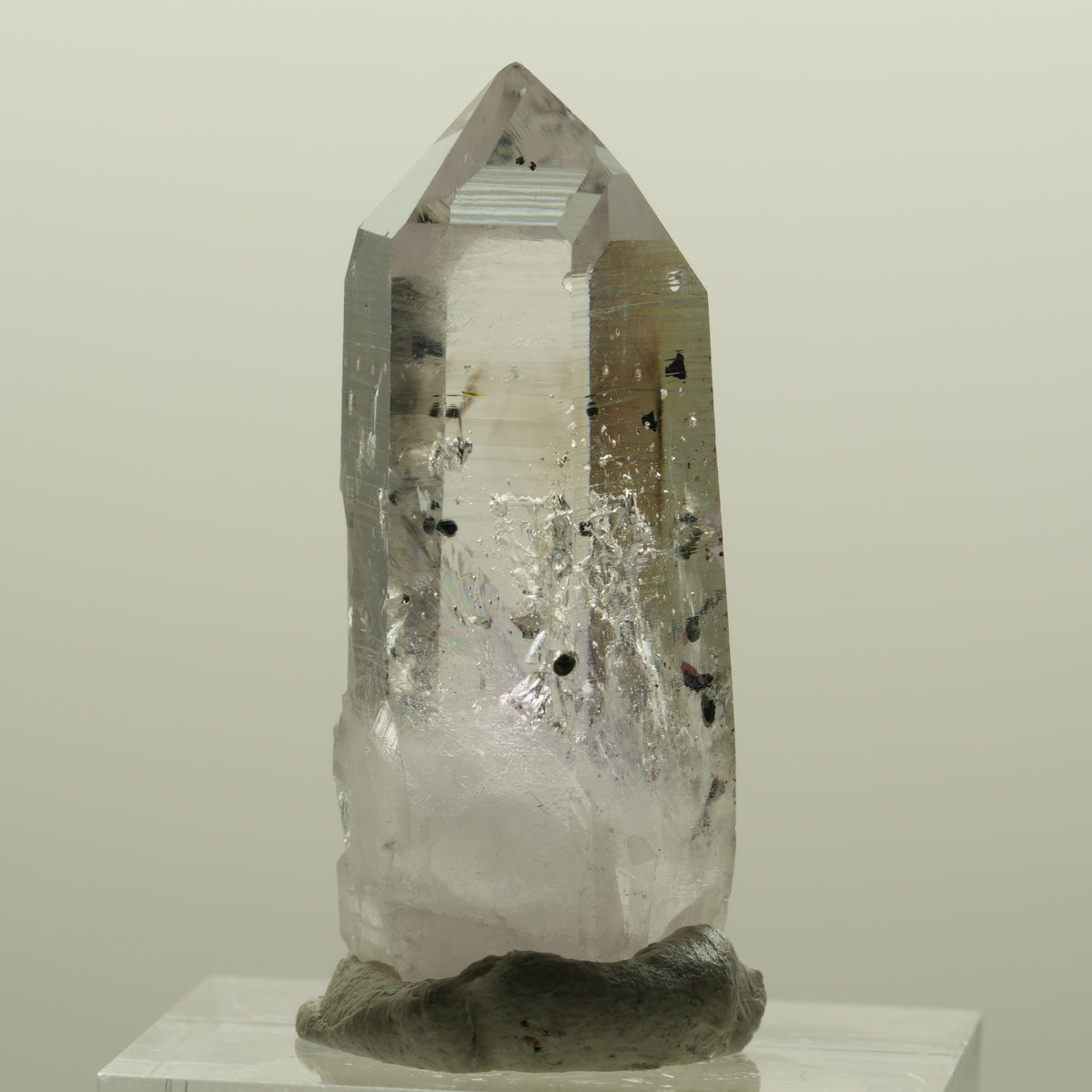 Harlekin Lemurian Phantom Amethyst mit Analcim Streep Mine, Namibia 35*14*13mm #15088