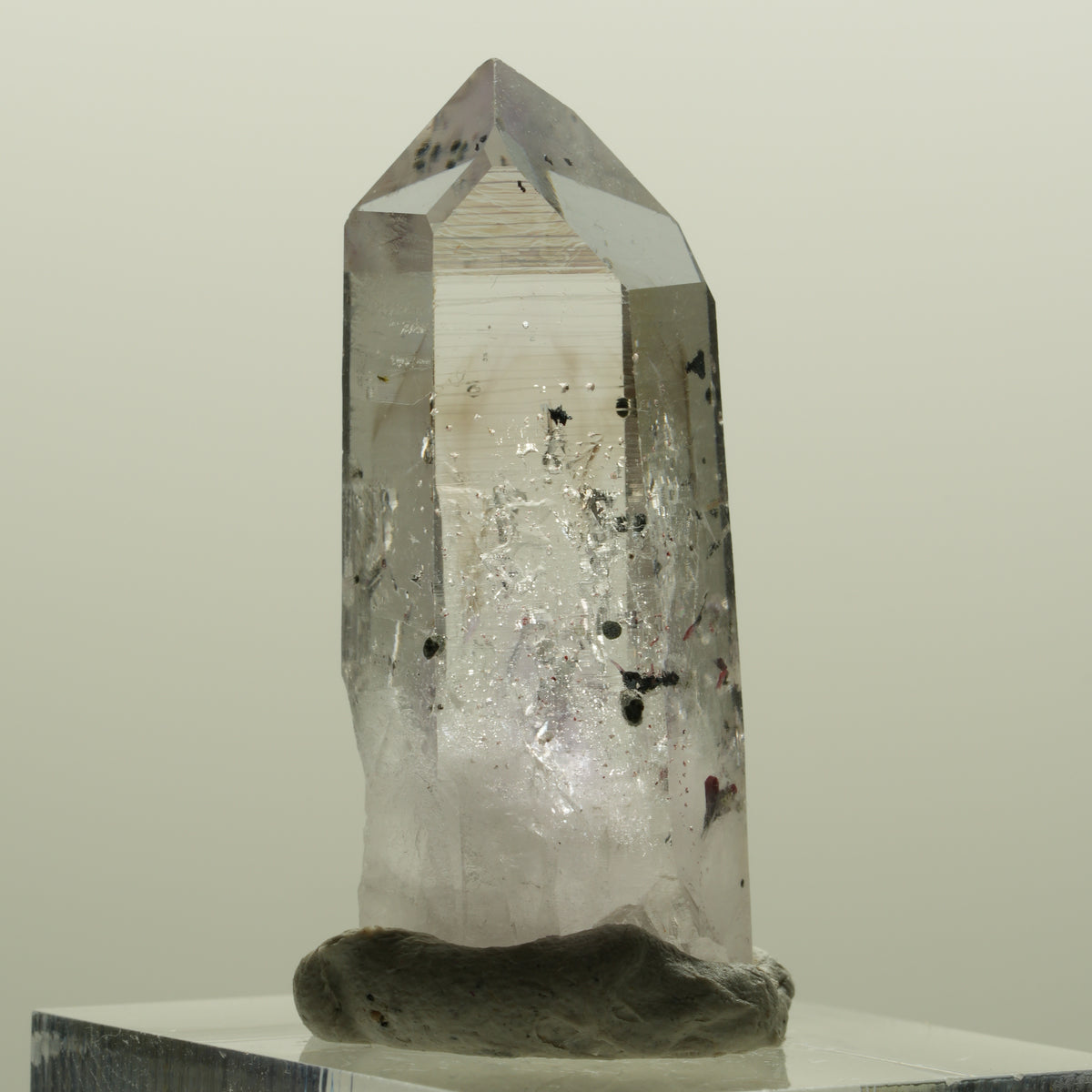 Harlekin Lemurian Phantom Amethyst mit Analcim Streep Mine, Namibia 35*14*13mm #15088