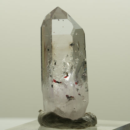 Harlekin Lemurian Phantom Amethyst mit Analcim Streep Mine, Namibia 35*14*13mm #15088