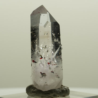 Harlekin Lemurian Phantom Amethyst mit Analcim Streep Mine, Namibia 35*14*13mm #15088