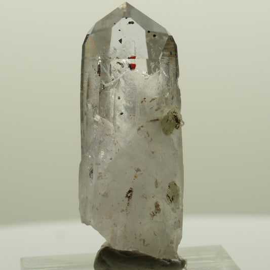 Harlekin Lemurian Skelett Phantom Amethyst mit Prehnit Streep Mine, Namibia 39*16*12mm #15090