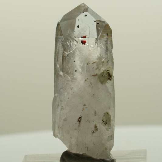 Harlekin Lemurian Skelett Phantom Amethyst mit Prehnit Streep Mine, Namibia 39*16*12mm #15090