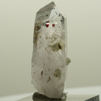 Harlekin Lemurian Skelett Phantom Amethyst mit Prehnit Streep Mine, Namibia 39*16*12mm #15090