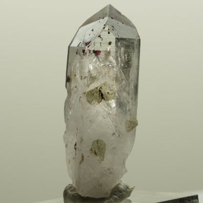 Harlekin Lemurian Skelett Phantom Amethyst mit Prehnit Streep Mine, Namibia 39*16*12mm #15090