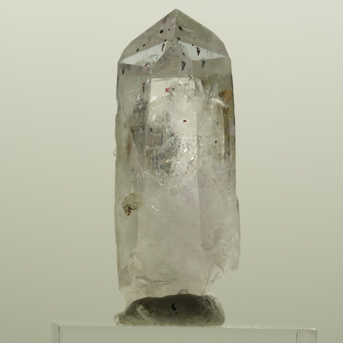 Harlekin Lemurian Skelett Phantom Amethyst mit Prehnit Streep Mine, Namibia 39*16*12mm #15090