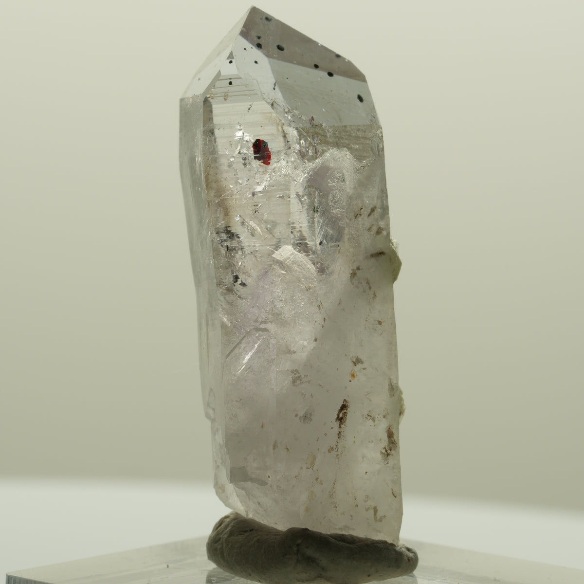 Harlekin Lemurian Skelett Phantom Amethyst mit Prehnit Streep Mine, Namibia 39*16*12mm #15090