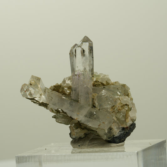 Skelett Phantom Amethyst mit Hämatit, Epidot Stufe Streep Mine, Namibia 30*24*24mm #15094