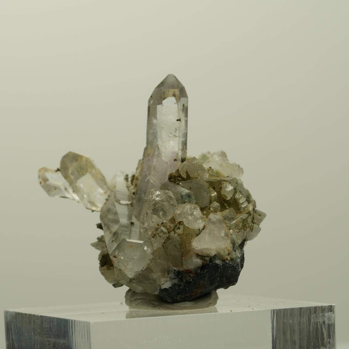 Skelett Phantom Amethyst mit Hämatit, Epidot Stufe Streep Mine, Namibia 30*24*24mm #15094