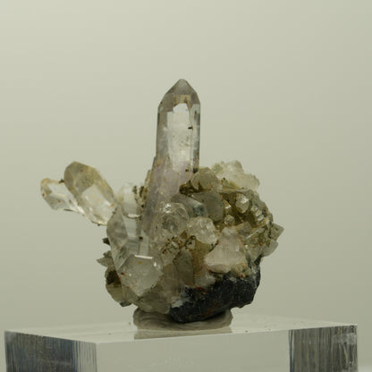 Skelett Phantom Amethyst mit Hämatit, Epidot Stufe Streep Mine, Namibia 30*24*24mm #15094