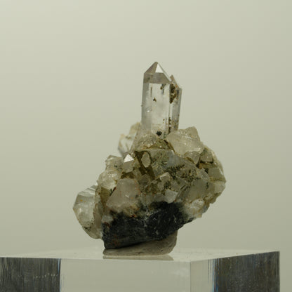 Skelett Phantom Amethyst mit Hämatit, Epidot Stufe Streep Mine, Namibia 30*24*24mm #15094