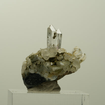 Skelett Phantom Amethyst mit Hämatit, Epidot Stufe Streep Mine, Namibia 30*24*24mm #15094