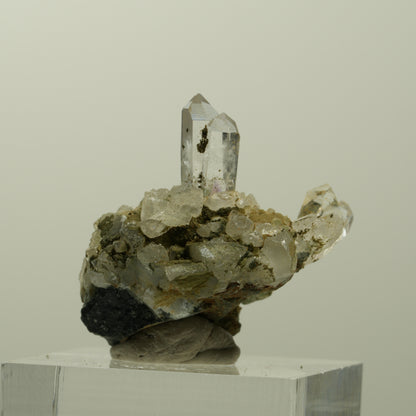 Skelett Phantom Amethyst mit Hämatit, Epidot Stufe Streep Mine, Namibia 30*24*24mm #15094