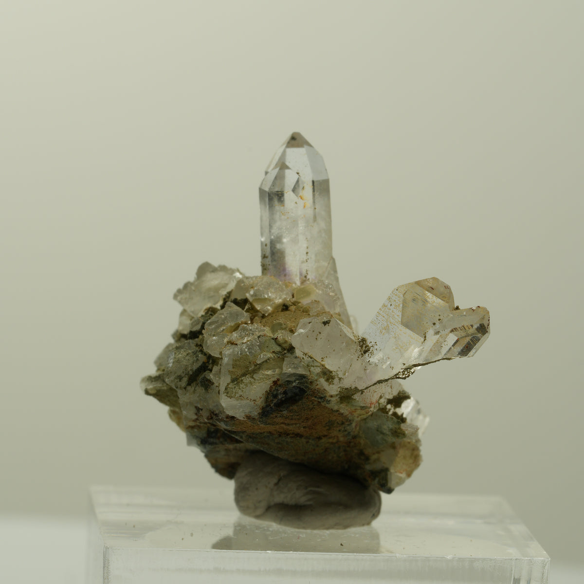Skelett Phantom Amethyst mit Hämatit, Epidot Stufe Streep Mine, Namibia 30*24*24mm #15094