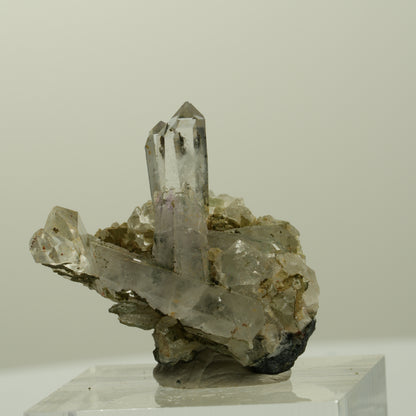 Skelett Phantom Amethyst mit Hämatit, Epidot Stufe Streep Mine, Namibia 30*24*24mm #15094