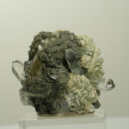 Harlekin Starburst Quarz, Prehnit, Calcit, Epidot, Matrix Streep Mine, Namibia 36*35*27mm #15097