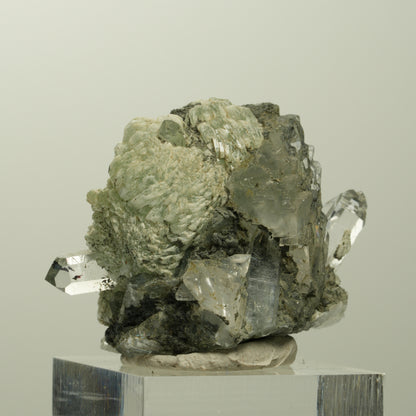 Harlekin Starburst Quarz, Prehnit, Calcit, Epidot, Matrix Streep Mine, Namibia 36*35*27mm #15097