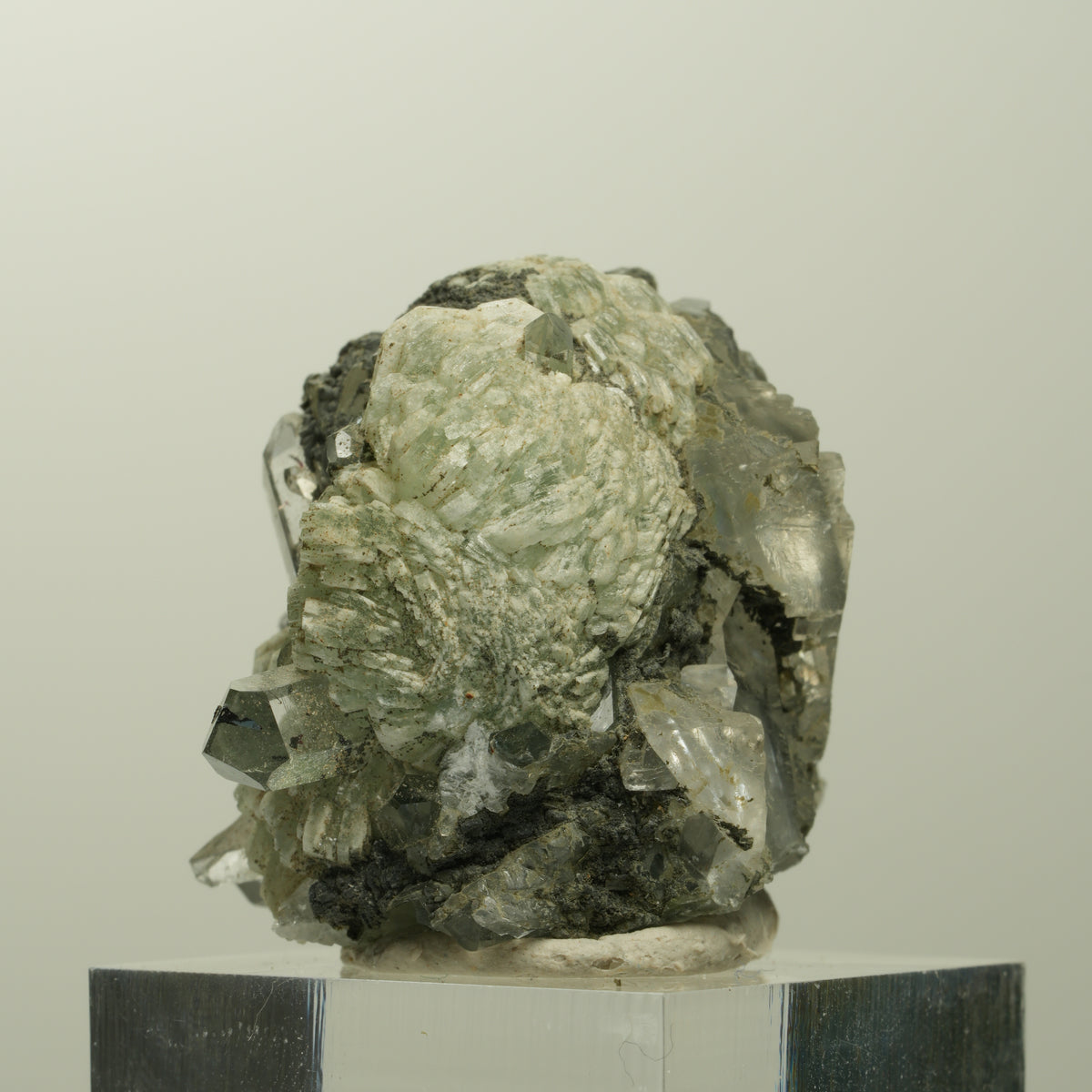 Harlekin Starburst Quarz, Prehnit, Calcit, Epidot, Matrix Streep Mine, Namibia 36*35*27mm #15097