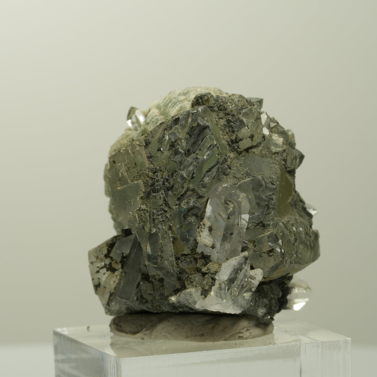 Harlekin Starburst Quarz, Prehnit, Calcit, Epidot, Matrix Streep Mine, Namibia 36*35*27mm #15097