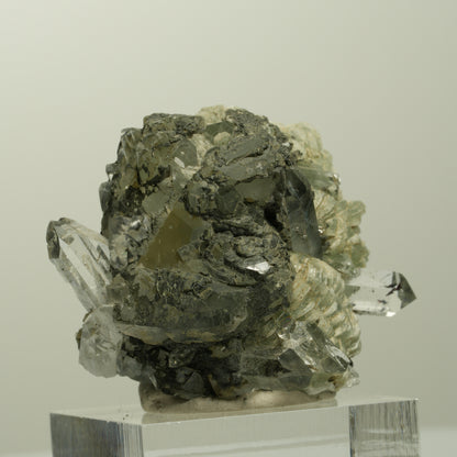 Harlekin Starburst Quarz, Prehnit, Calcit, Epidot, Matrix Streep Mine, Namibia 36*35*27mm #15097
