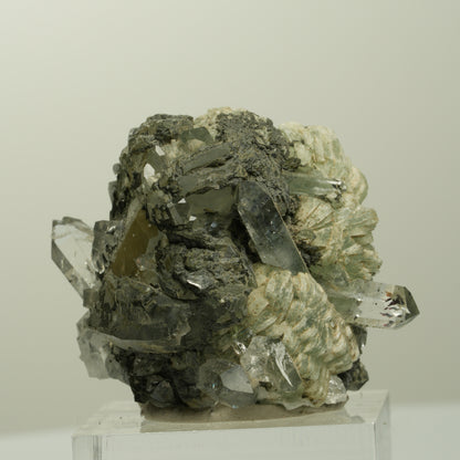 Harlekin Starburst Quarz, Prehnit, Calcit, Epidot, Matrix Streep Mine, Namibia 36*35*27mm #15097