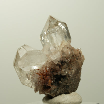Skelett Phantom Rauchquarz Doppelender Zepter Gruppe Streep Mine, Namibia 42*35*30mm #15098