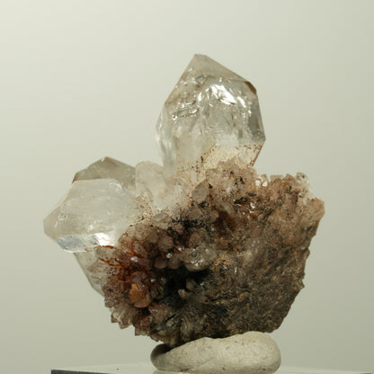 Skelett Phantom Rauchquarz Doppelender Zepter Gruppe Streep Mine, Namibia 42*35*30mm #15098