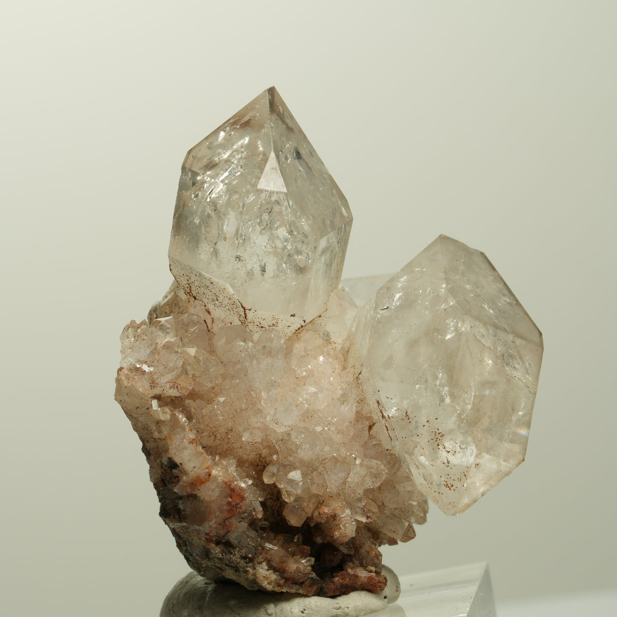 Skelett Phantom Rauchquarz Doppelender Zepter Gruppe Streep Mine, Namibia 42*35*30mm #15098