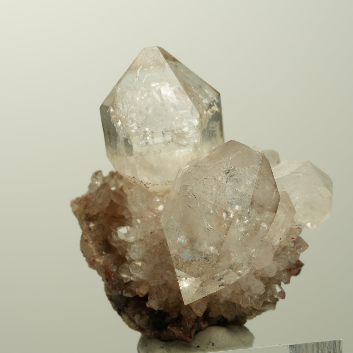 Skelett Phantom Rauchquarz Doppelender Zepter Gruppe Streep Mine, Namibia 42*35*30mm #15098