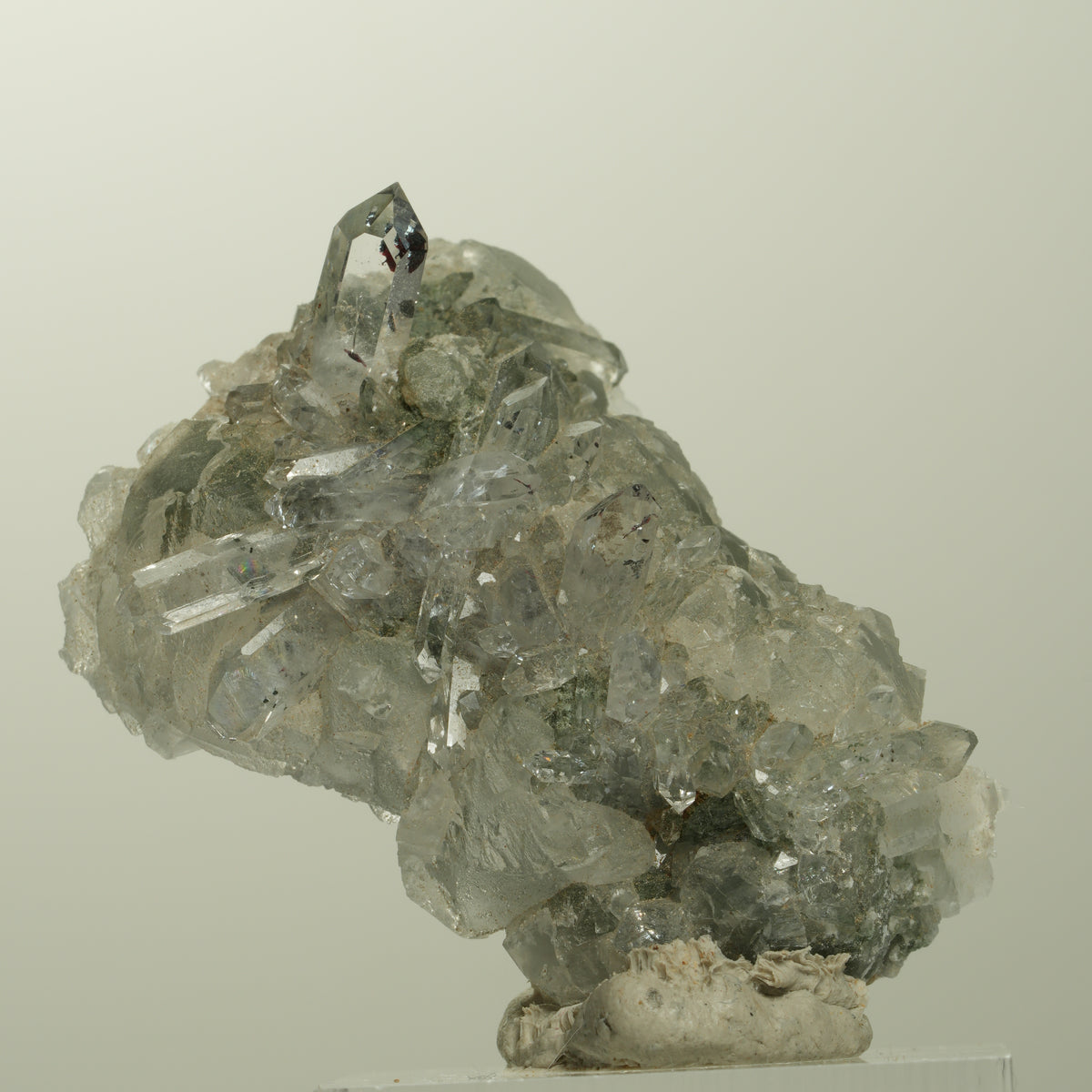 Quartz, calcite, épidote en motif étoile de bouffon sur matrice Streep Mine, Namibie 43*30*21mm #15100
