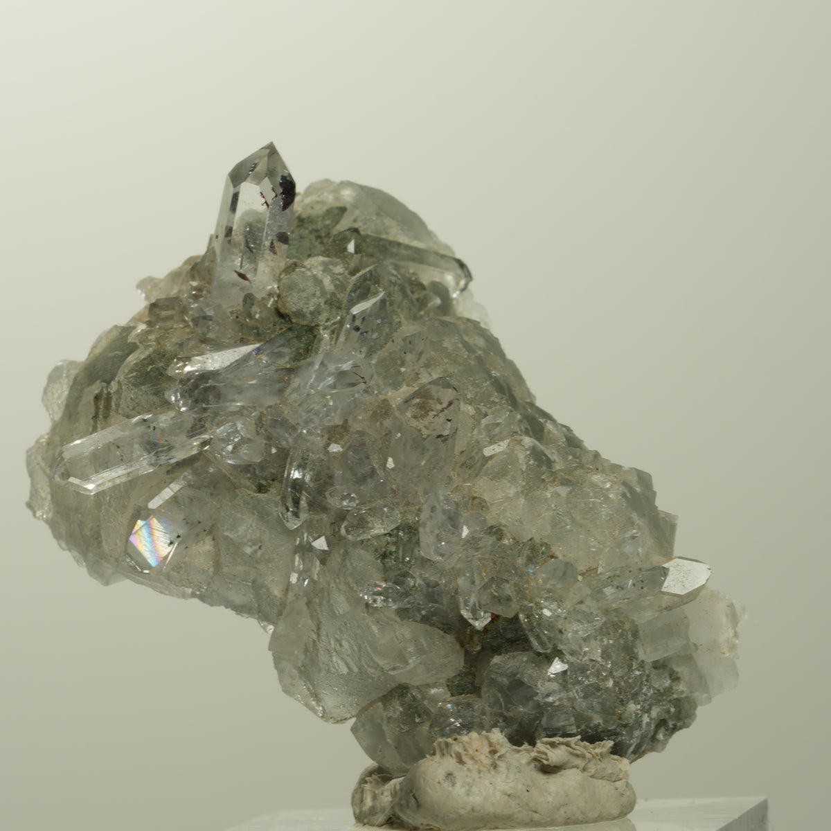 Quartz, calcite, épidote en motif étoile de bouffon sur matrice Streep Mine, Namibie 43*30*21mm #15100