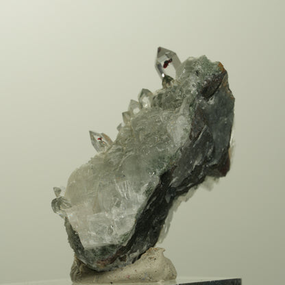 Quartz, calcite, épidote en motif étoile de bouffon sur matrice Streep Mine, Namibie 43*30*21mm #15100