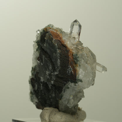 Quartz, calcite, épidote en motif étoile de bouffon sur matrice Streep Mine, Namibie 43*30*21mm #15100