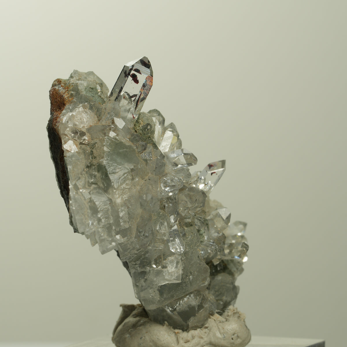 Quartz, calcite, épidote en motif étoile de bouffon sur matrice Streep Mine, Namibie 43*30*21mm #15100