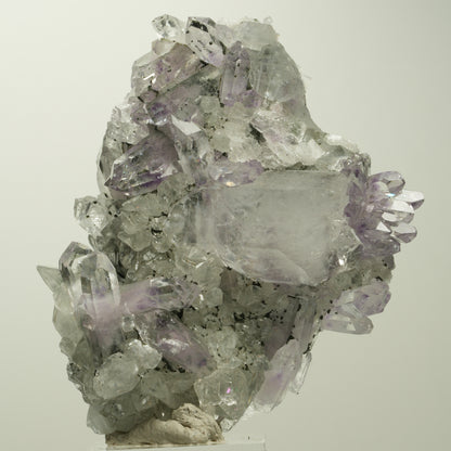 Phantom Amethyst mit Hämatit, Calcit auf Matrix Stufe Streep Mine, Namibia 73*65*29mm #15102
