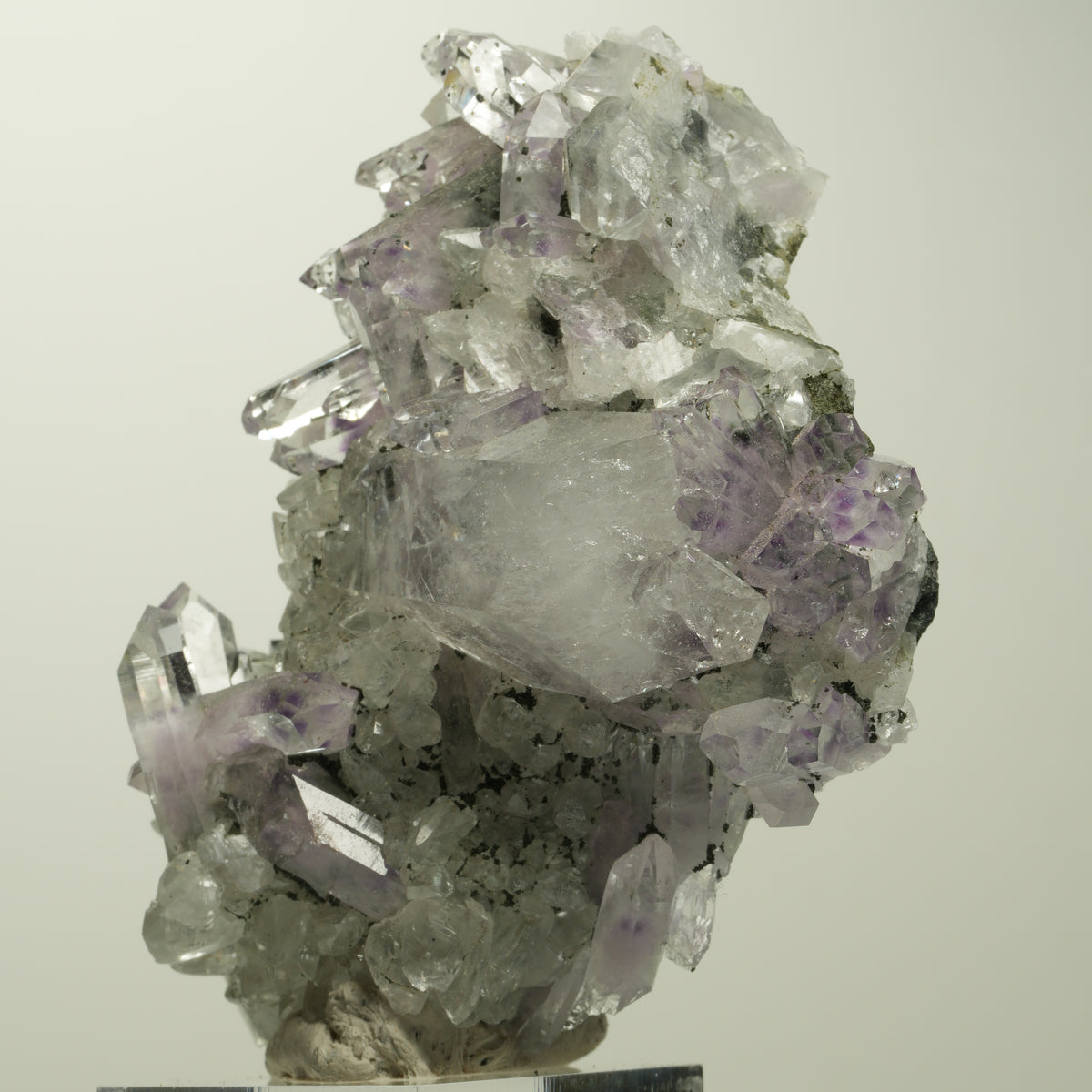 Phantom Amethyst mit Hämatit, Calcit auf Matrix Stufe Streep Mine, Namibia 73*65*29mm #15102